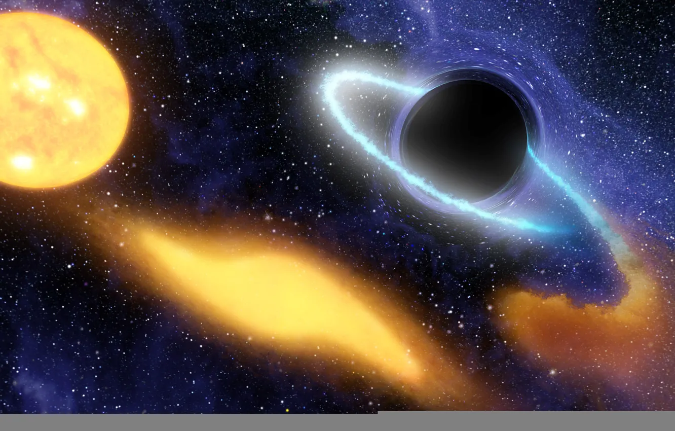 Photo wallpaper space, black, hole, Curvature