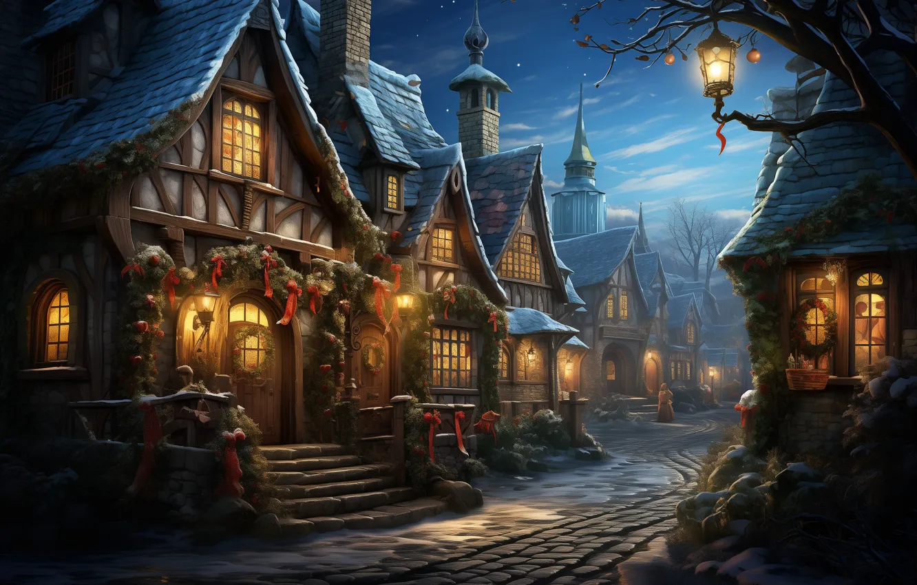 Photo wallpaper new year, Christmas, AI art, neural network