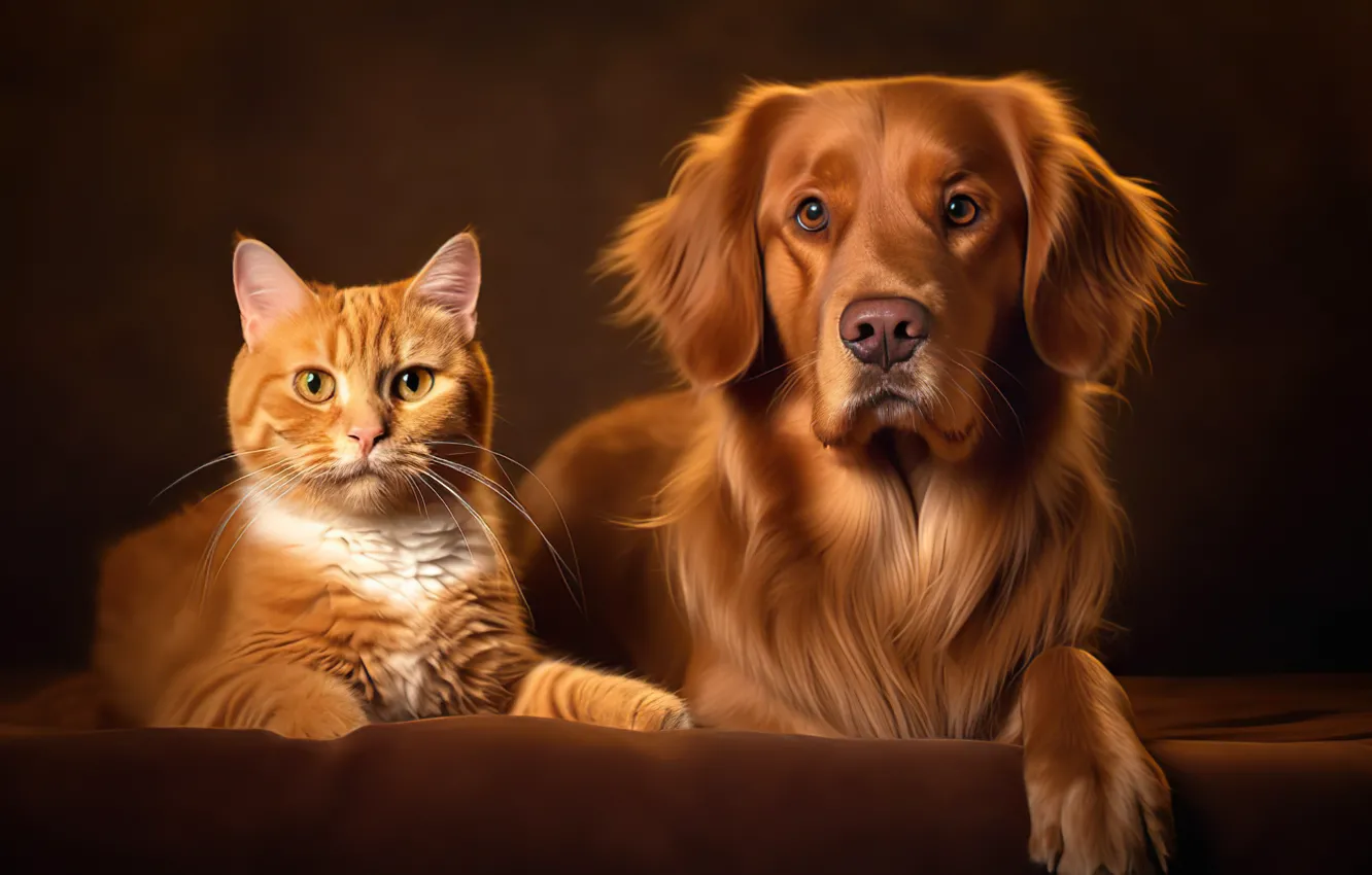 Photo wallpaper cat, cat, background, each, portrait, dog, neural network