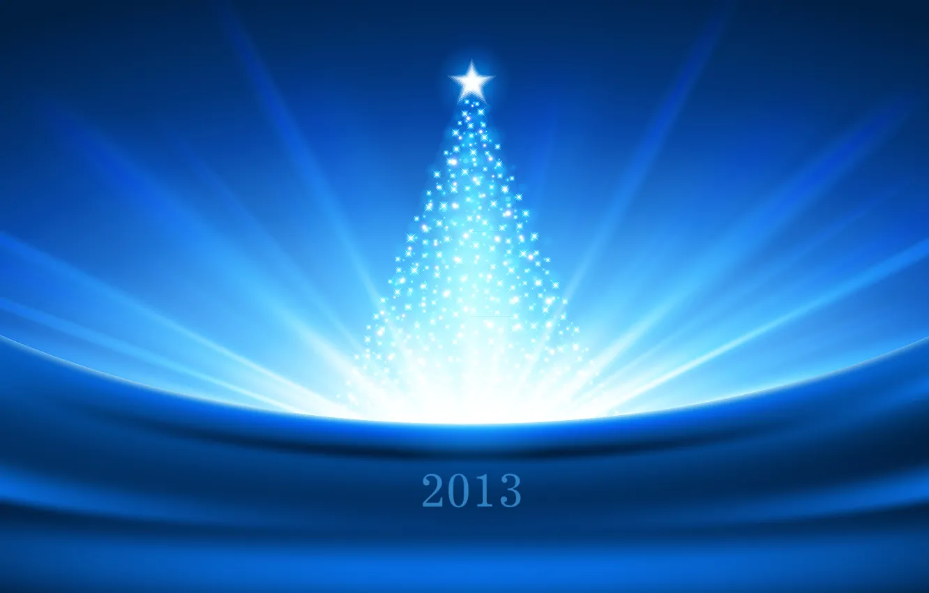 Photo wallpaper light, blue, Shine, new year, Christmas, tree, star