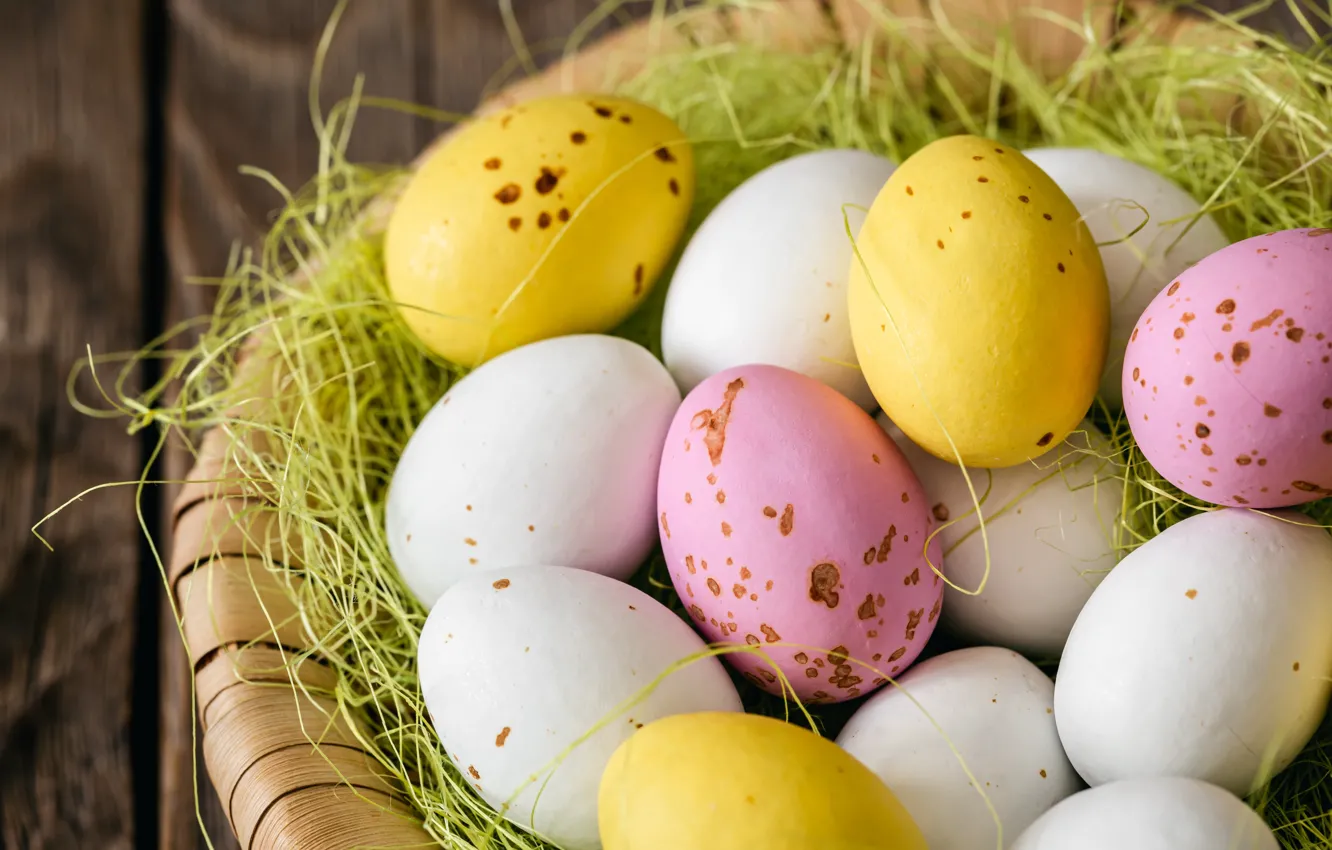 Photo wallpaper a lot, eggs, holiday, colorful, network, white, Easter, eggs