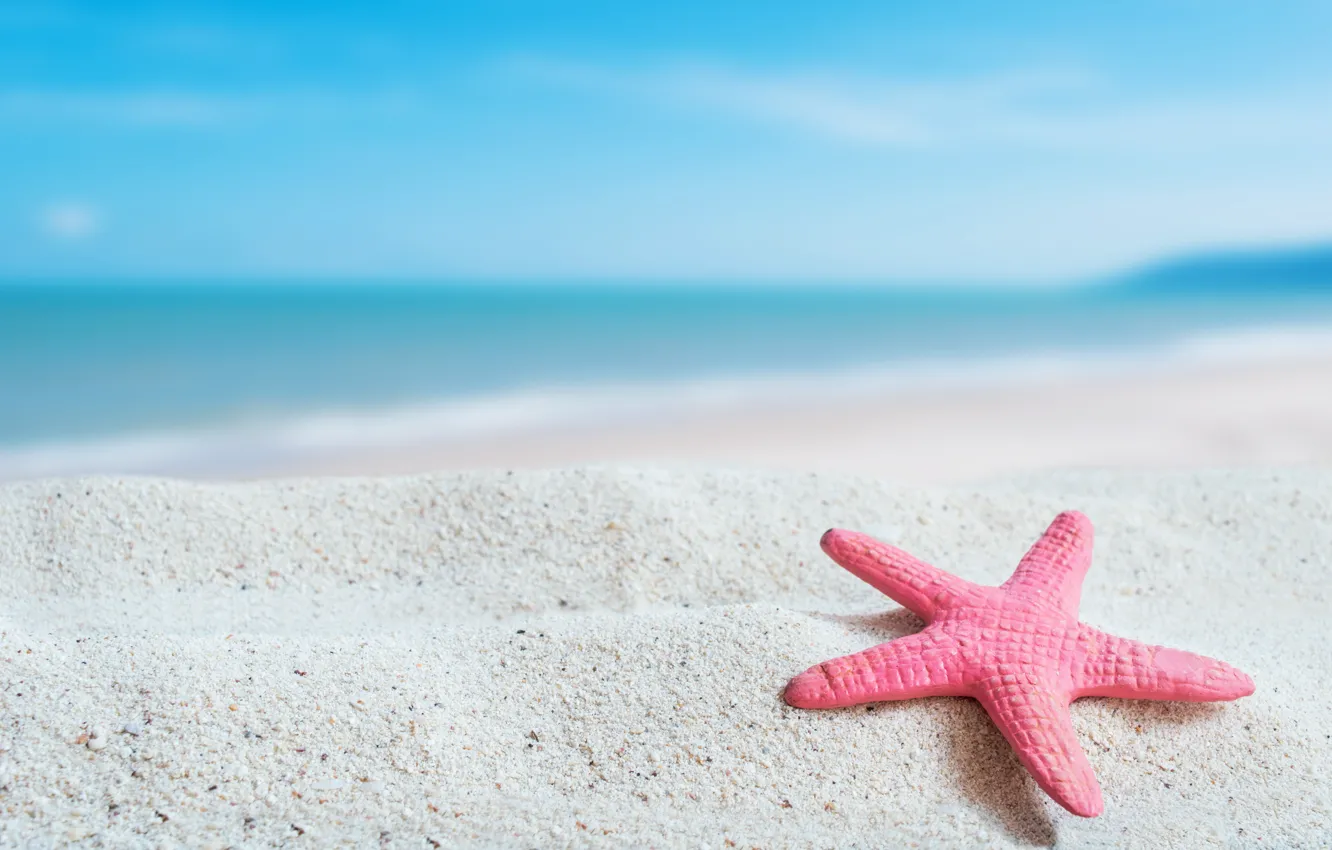 Photo wallpaper sand, sea, wave, beach, summer, shore, star, summer