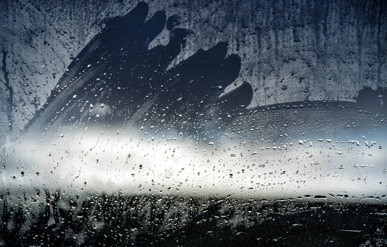 Photo wallpaper glass, drops, surface