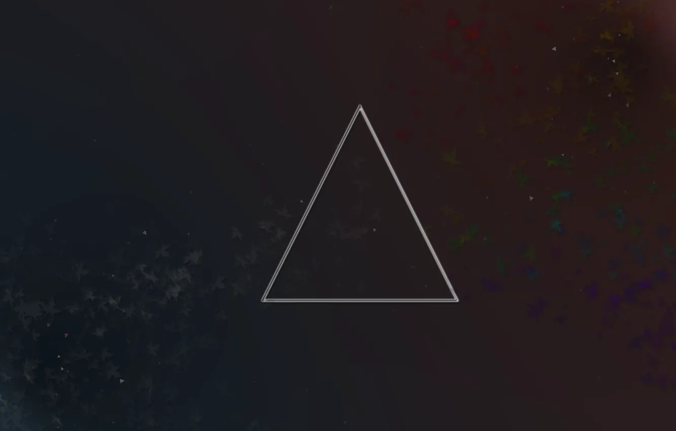 Photo wallpaper rainbow, leafs, abstraction, triangle, multicolor, inspired