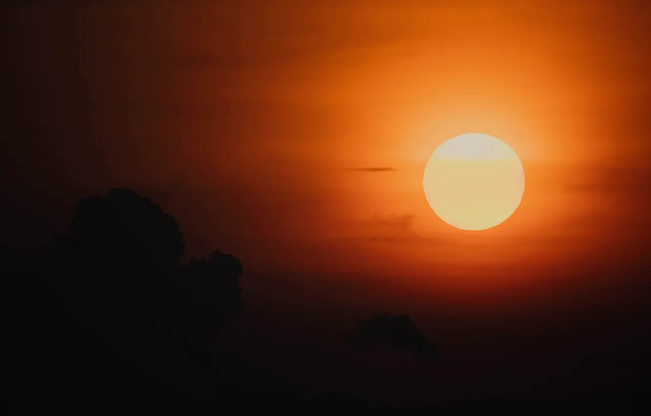 Photo wallpaper sunset, rocks, Shine