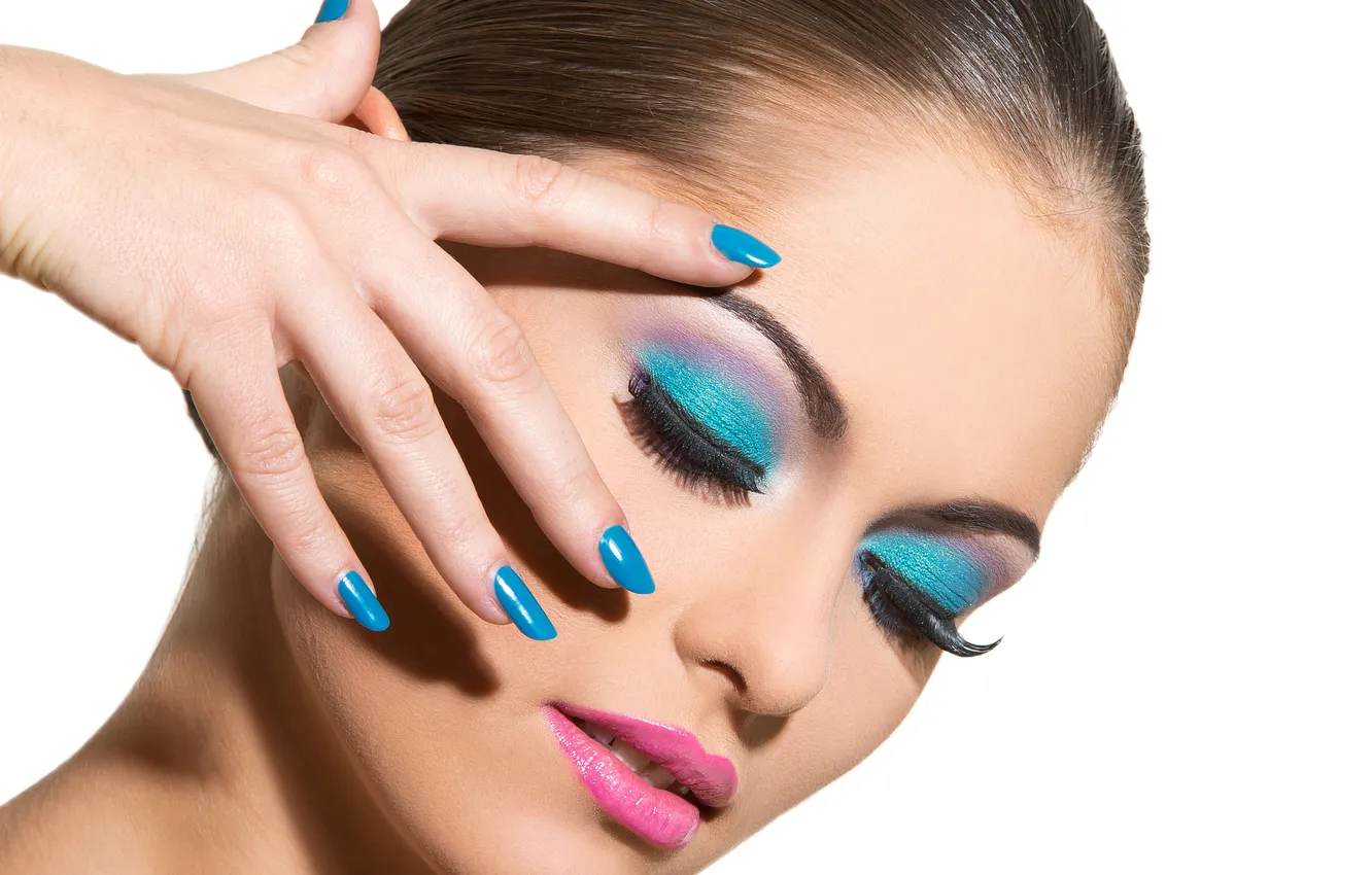 Photo wallpaper girl, light, model, shadow, makeup