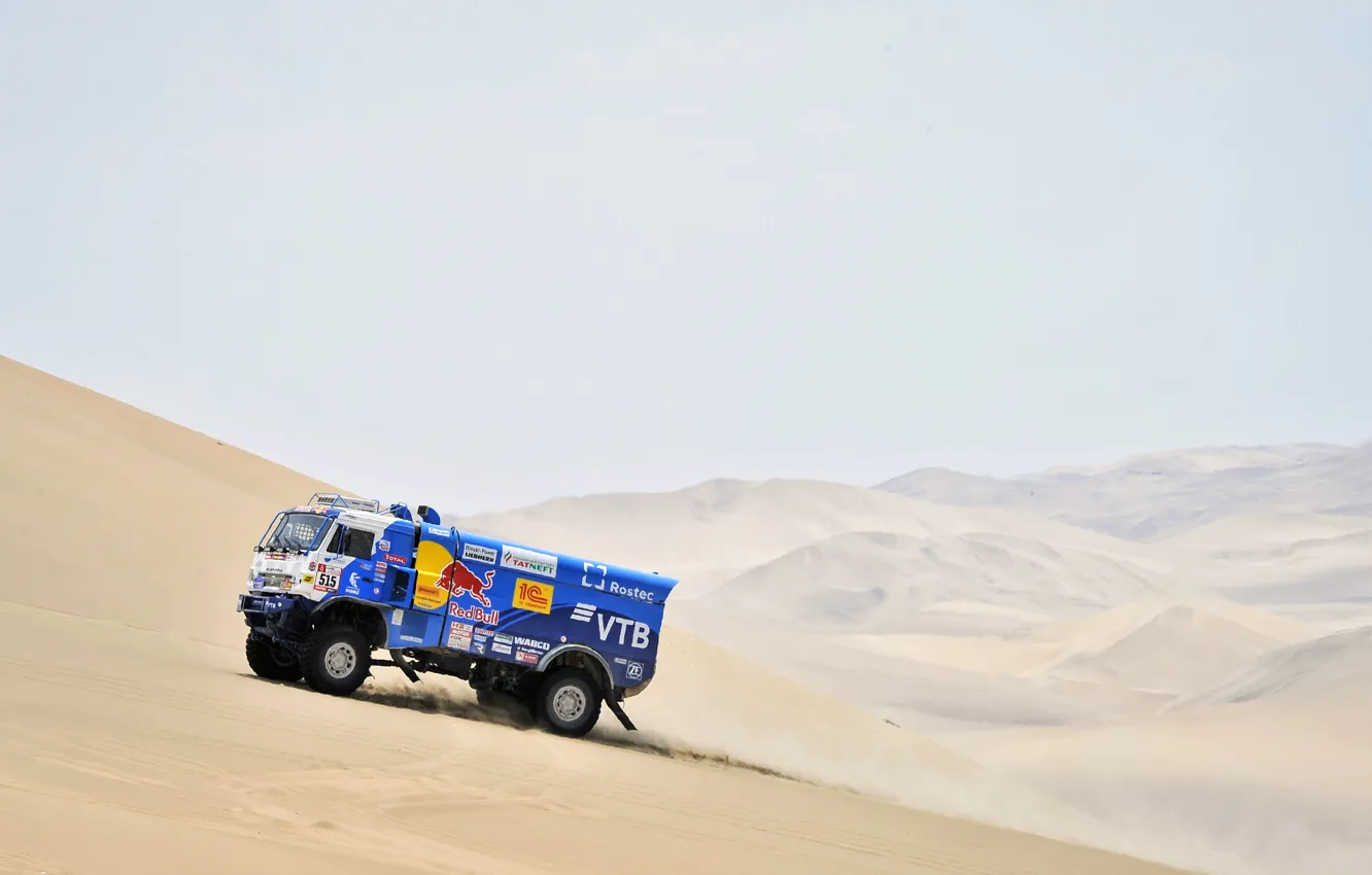 Photo wallpaper Sand, Auto, Sport, Truck, Race, Master, Hills, Russia