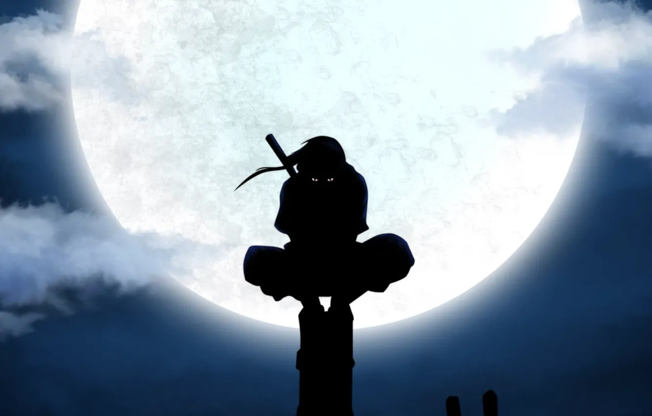 Photo wallpaper night, the moon, Naruto, Naruto, Itachi