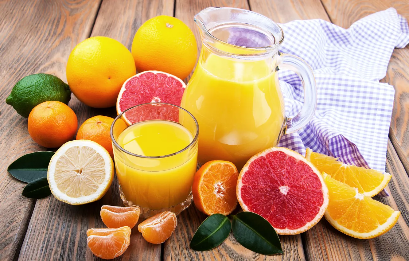 Photo wallpaper orange, juice, citrus, grapefruit, tangerines