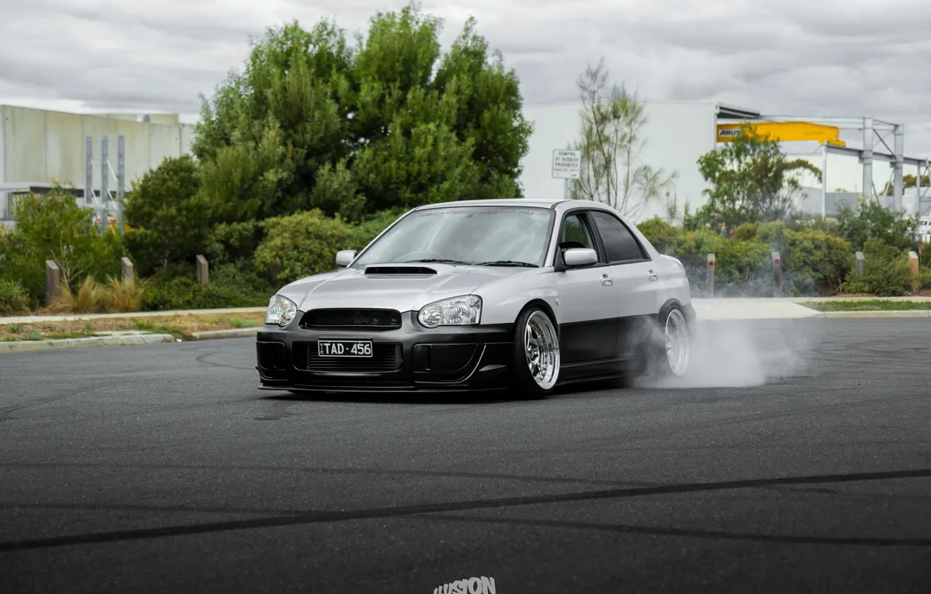 Photo wallpaper turbo, drift, subaru, japan, smoke, wrx, impreza, jdm