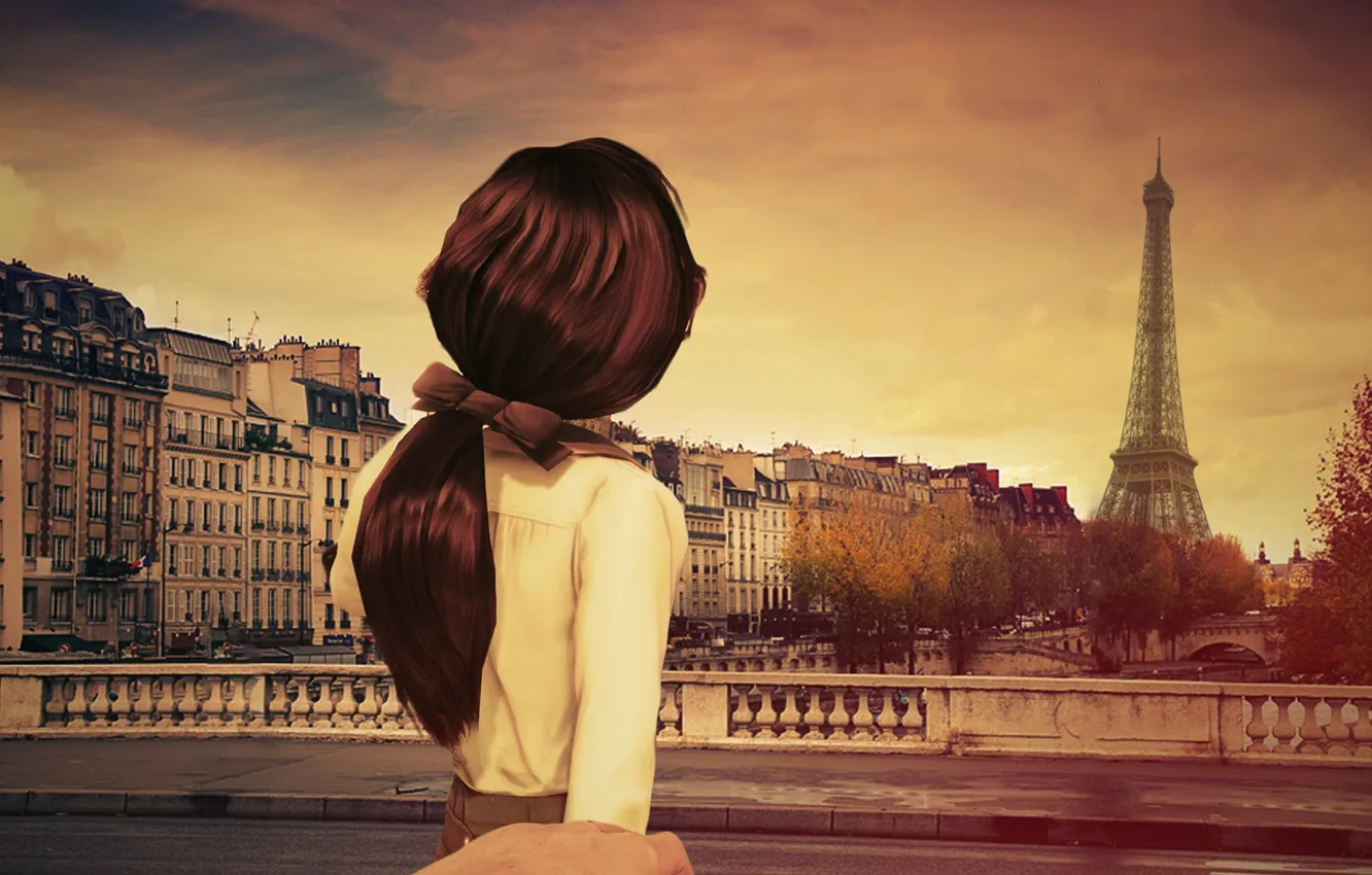 Photo wallpaper girl, hair, the game, Paris, back, ponytail, BioShock Infinite, Elizabeth