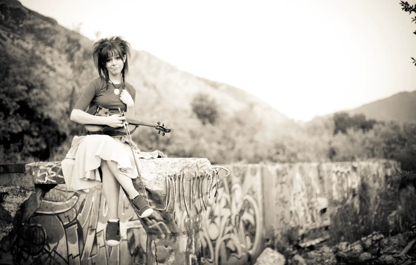 Photo wallpaper violin, beauty, violin, Lindsey Stirling, Lindsey Stirling