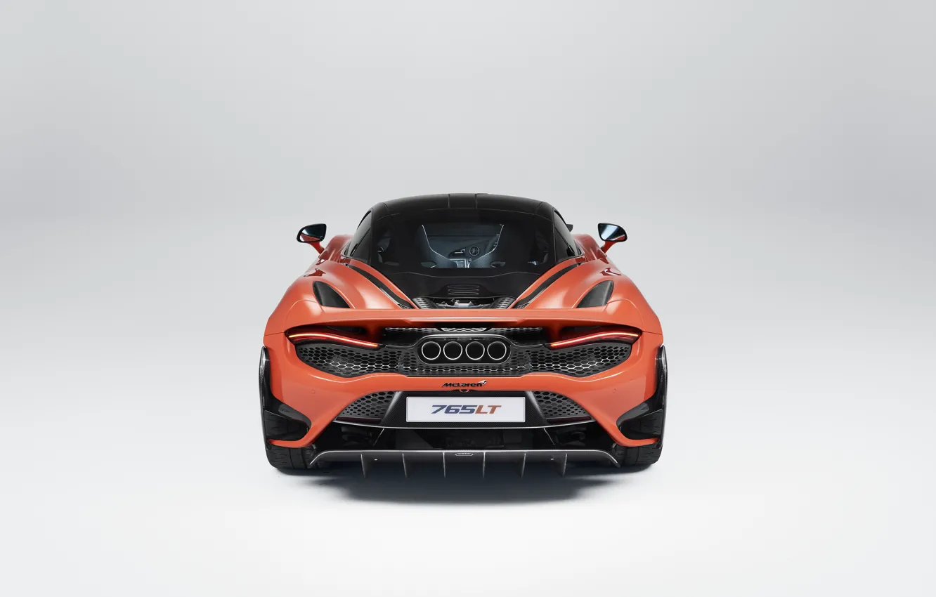 Photo wallpaper McLaren, supercar, rear view, UK-spec, 2020, 765LT