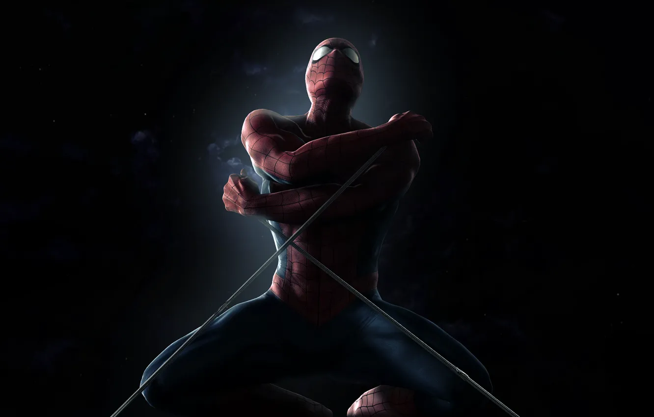 Photo wallpaper spider-man, shadow, web