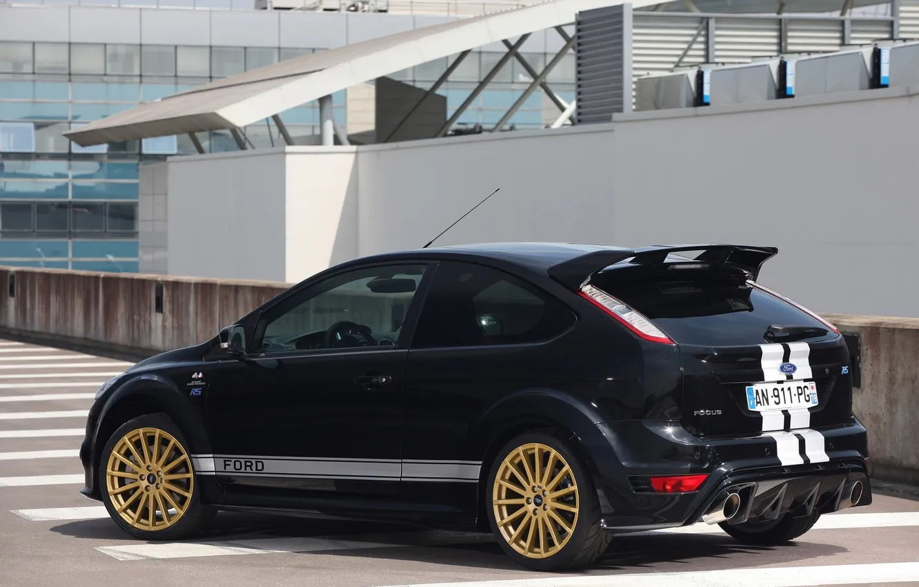 Photo wallpaper car, machine, auto, strips, Wallpaper, black, tuning, Ford