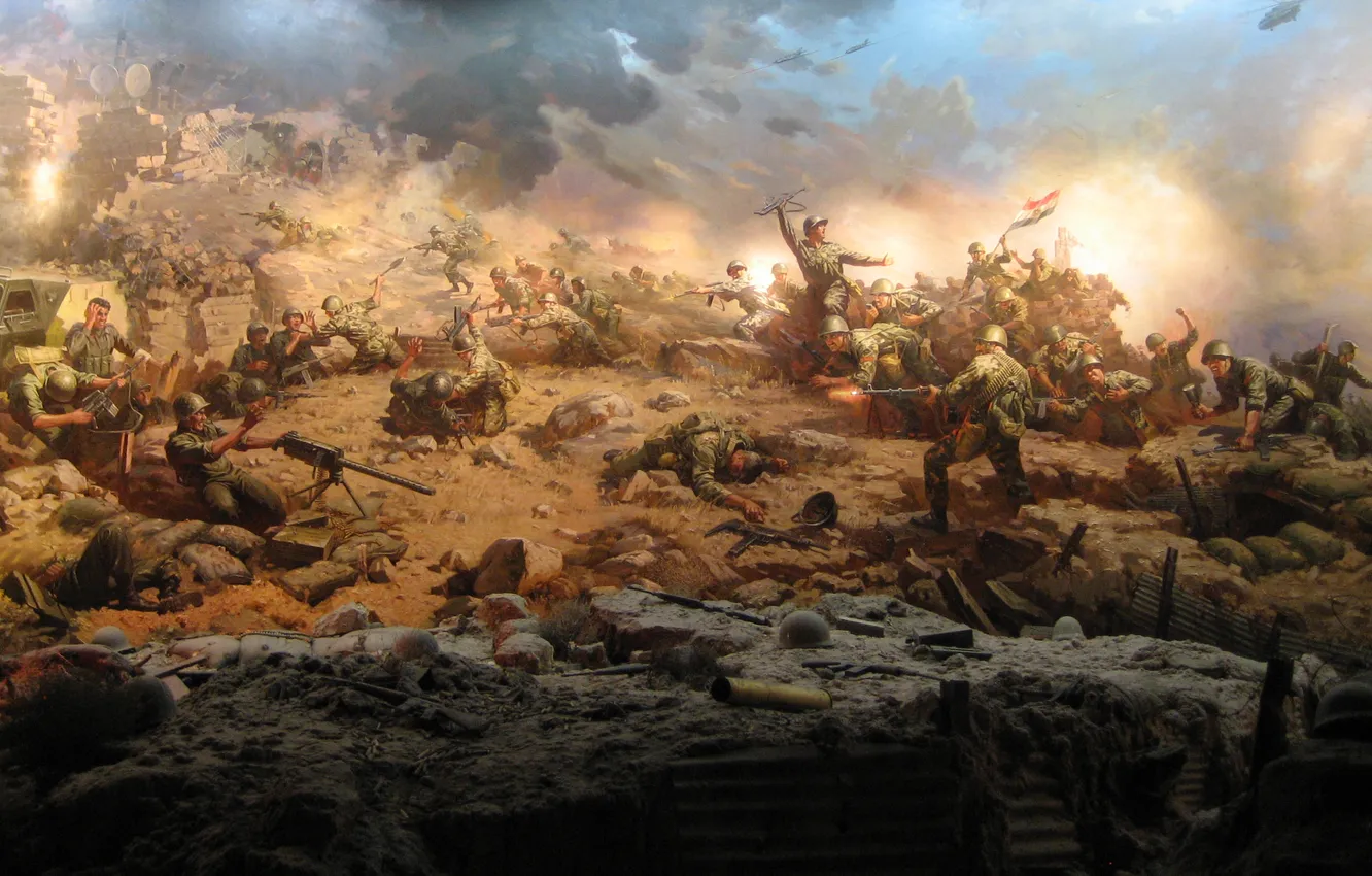 Photo wallpaper war, figure, art, soldiers
