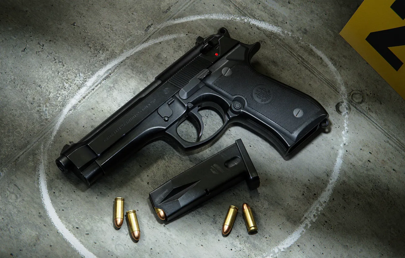 Photo wallpaper Italy, self-loading pistol, Beretta M92FS