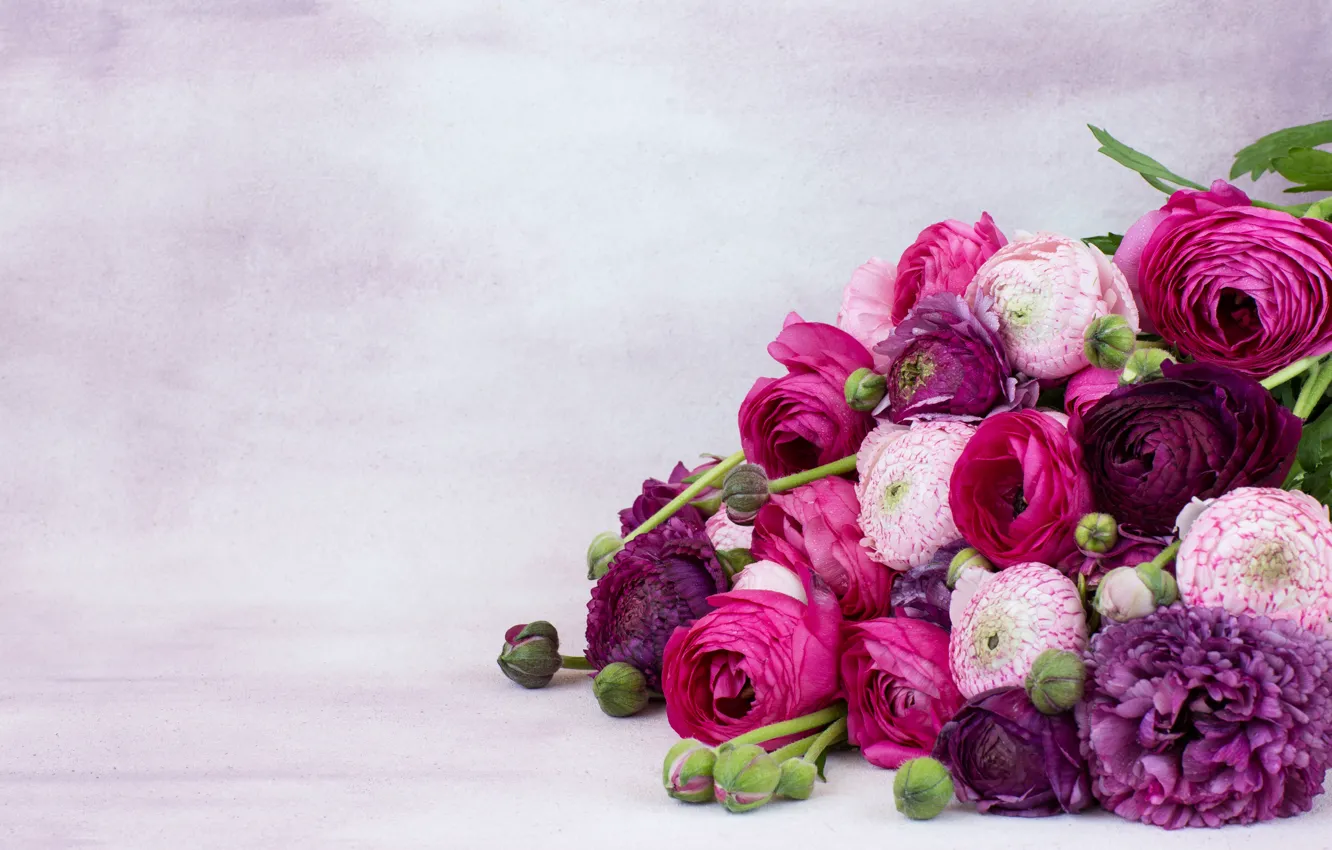 Photo wallpaper flowers, background, pink, bouquet, Asian, Buttercup
