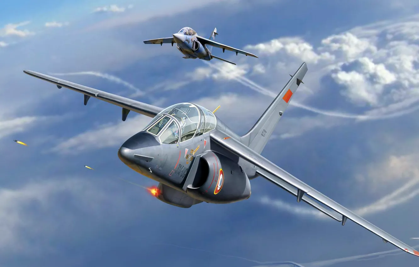 Photo wallpaper Alpha Jet, training aircraft, light jet attack aircraft of the third generation, Dassault/Dornier