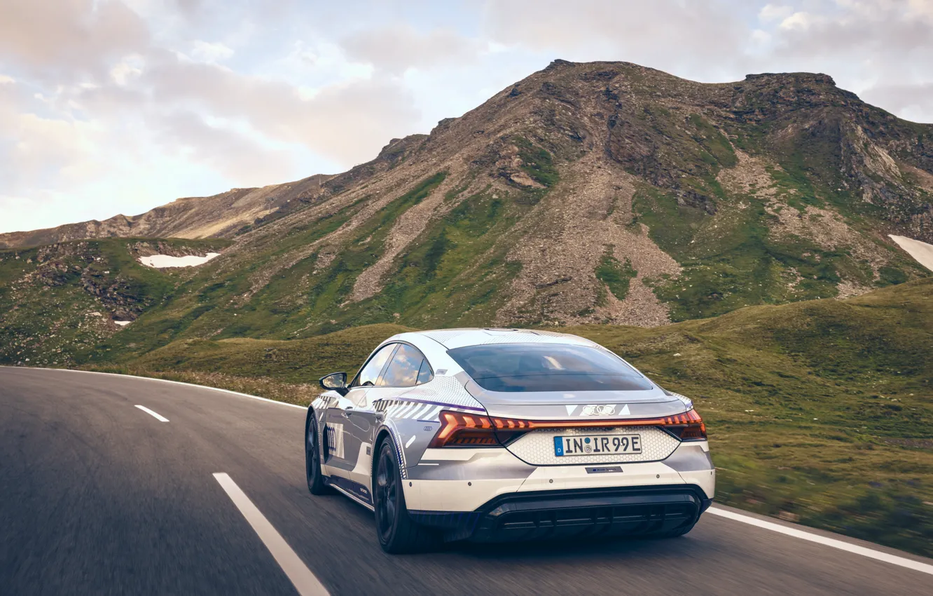 Photo wallpaper clouds, mountains, track, Audi, rear view, Limited Edition, Audi RS, 2023