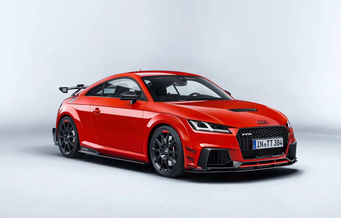 Photo wallpaper car, Audi, red, logo, Audi TT RS