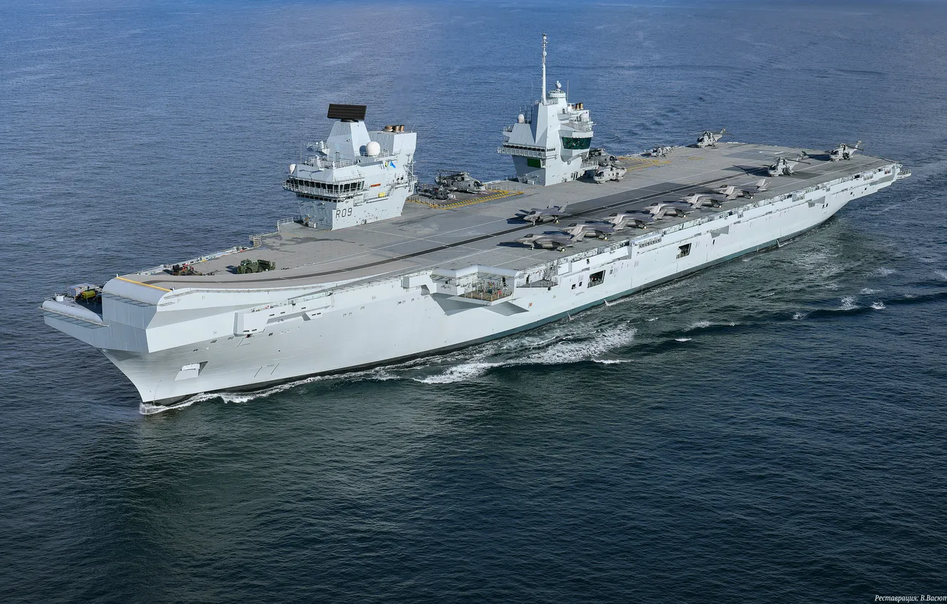 Photo wallpaper UK, the carrier, HMS Prince of Wales, The Royal Navy