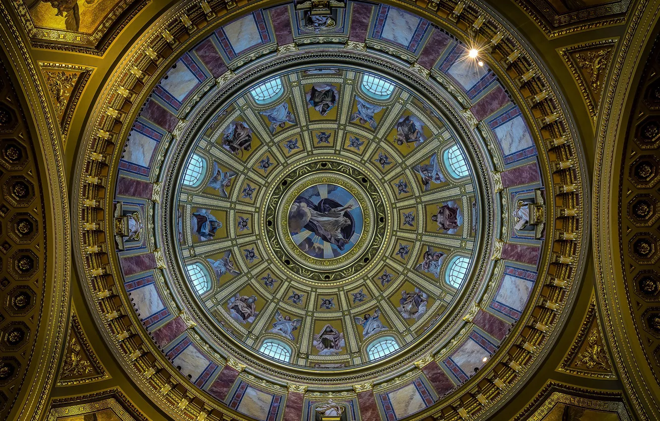 Photo wallpaper the dome, Hungary, Budapest, St. Stephen's Basilica