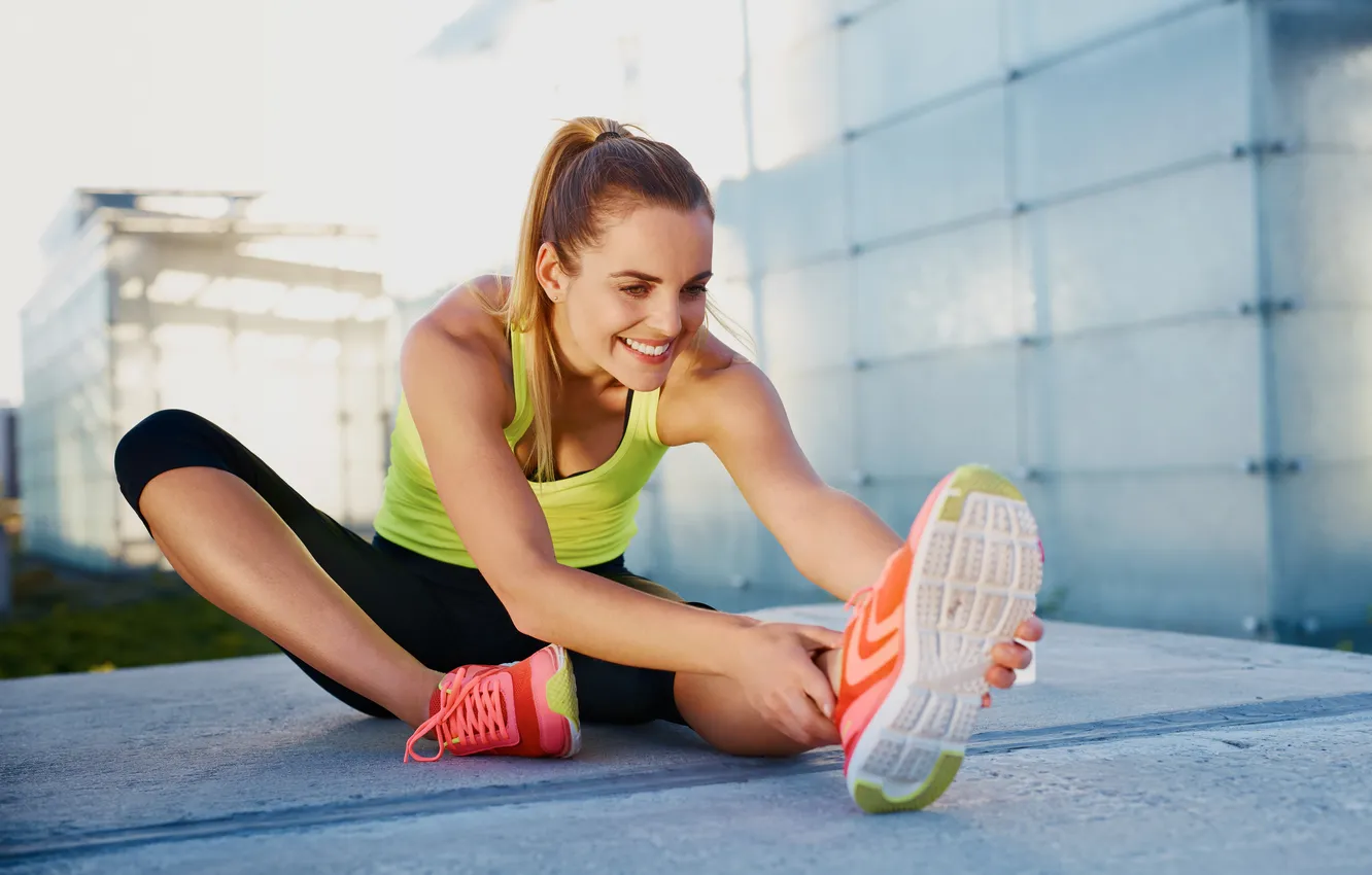 Photo wallpaper exercise, female, leisure, fitness, flexibility, healthy, Fit, jogging
