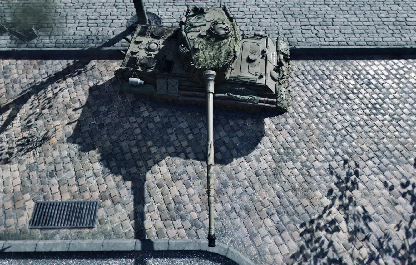 Photo wallpaper HDR, game, tiger, street, WoT, tank, World of Tanks, Tiger 2