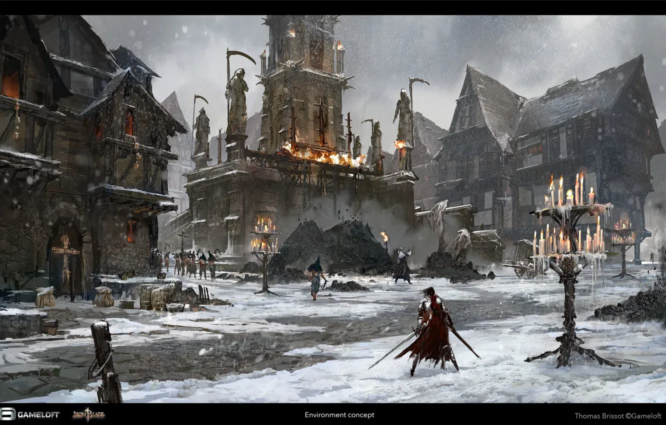 Photo wallpaper Iron Blade, Environment Concept, Snowy Paris