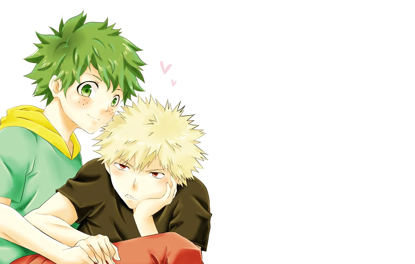 Photo wallpaper white background, Boku no Hero Academy, My hero Academy, My Hero Academia, Bakugou Katsuki, Izuku …