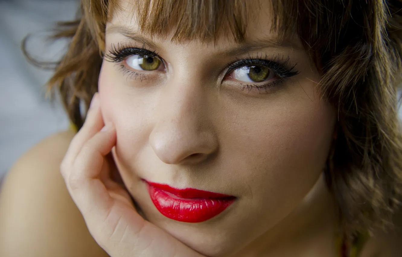 Photo wallpaper look, face, model, lipstick, lips