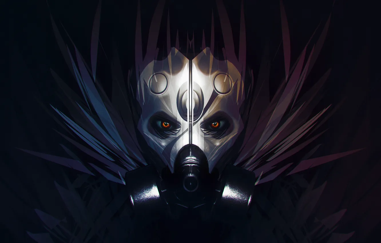 Photo wallpaper eyes, face, mask, art, filter, grivetart, Bastien Grivet, gas