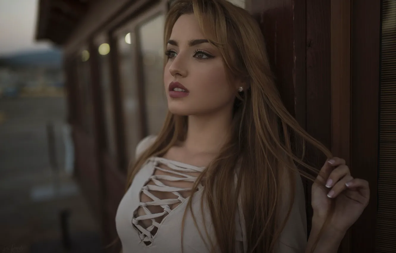 Photo wallpaper girl, hair, the evening, makeup, dress, hairstyle, beauty, Rus