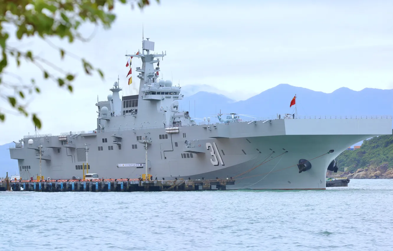 Photo wallpaper China, amphibious assault ship, Hainan, type 075