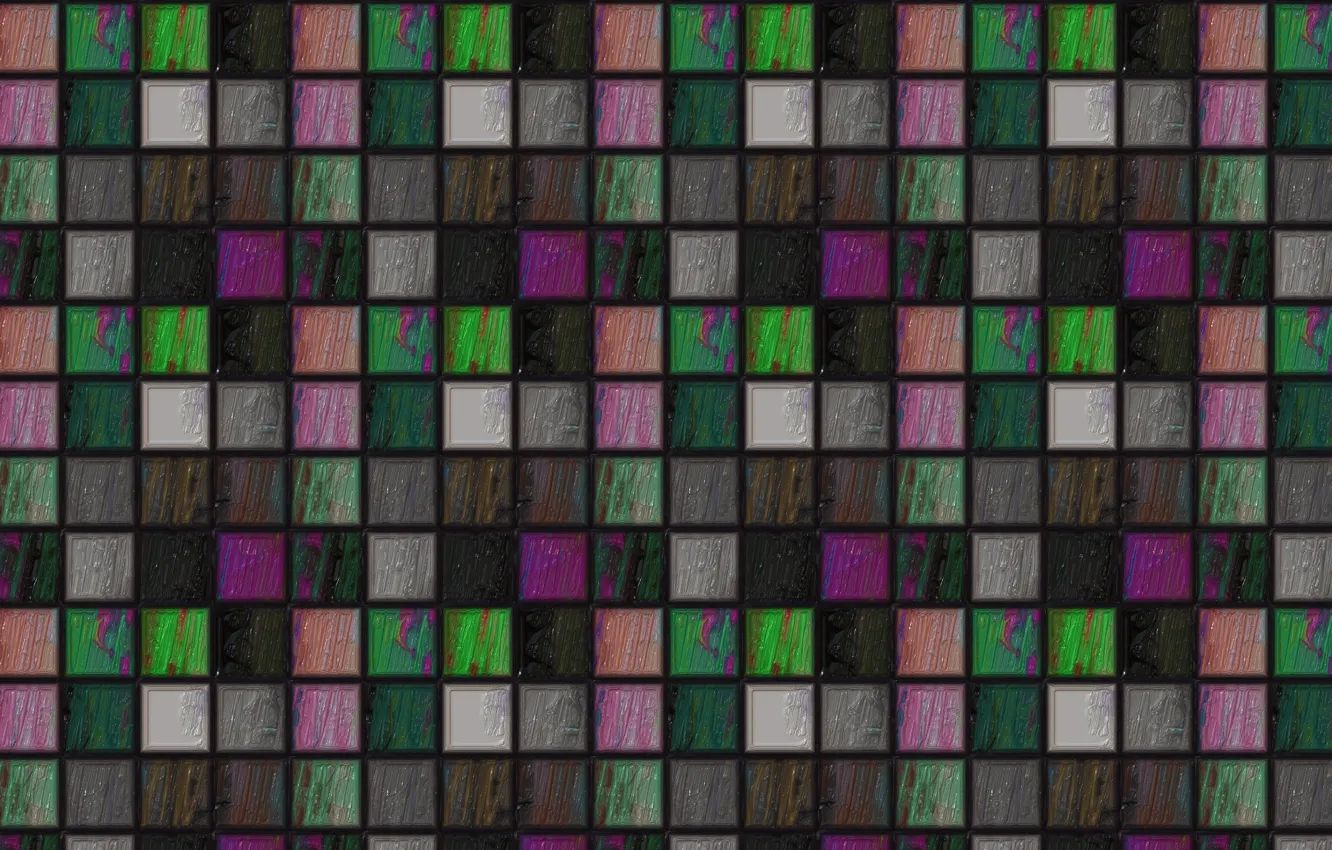 Photo wallpaper mosaic, background, wall, Wallpaper, color, squares, grille, texture