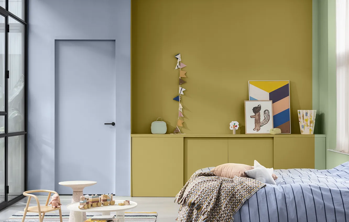Photo wallpaper design, style, interior, bedroom, The combination of colors, Dulux colour futures, the color palette of …