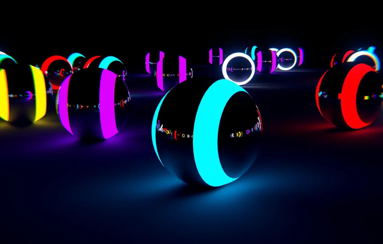 Photo wallpaper glow, sphere, lenses, blender