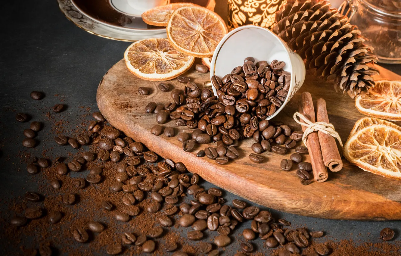 Photo wallpaper coffee, bumps, coffee beans