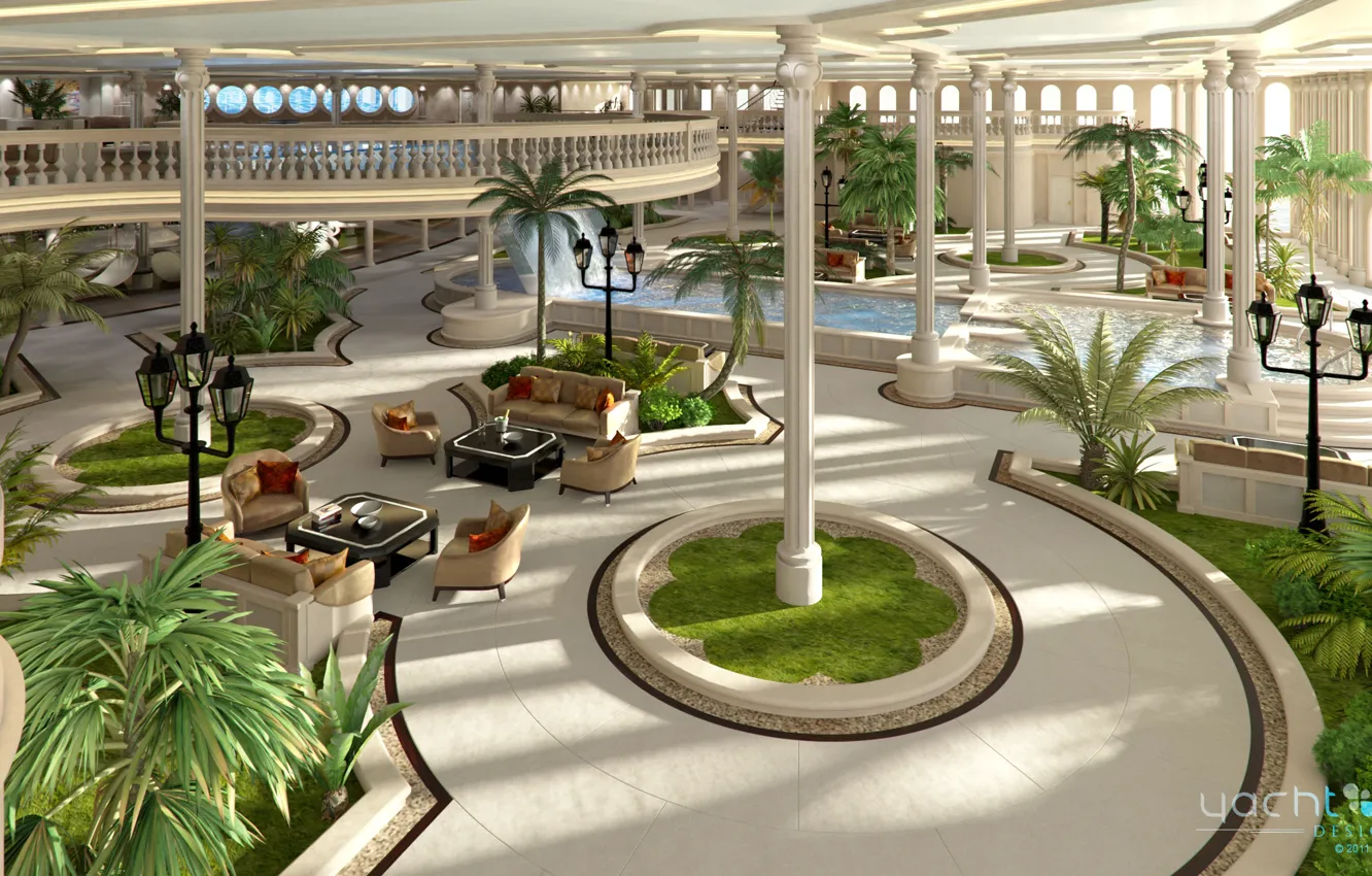 Photo wallpaper design, inside, interior, Project, Monaco oasis, yacht island