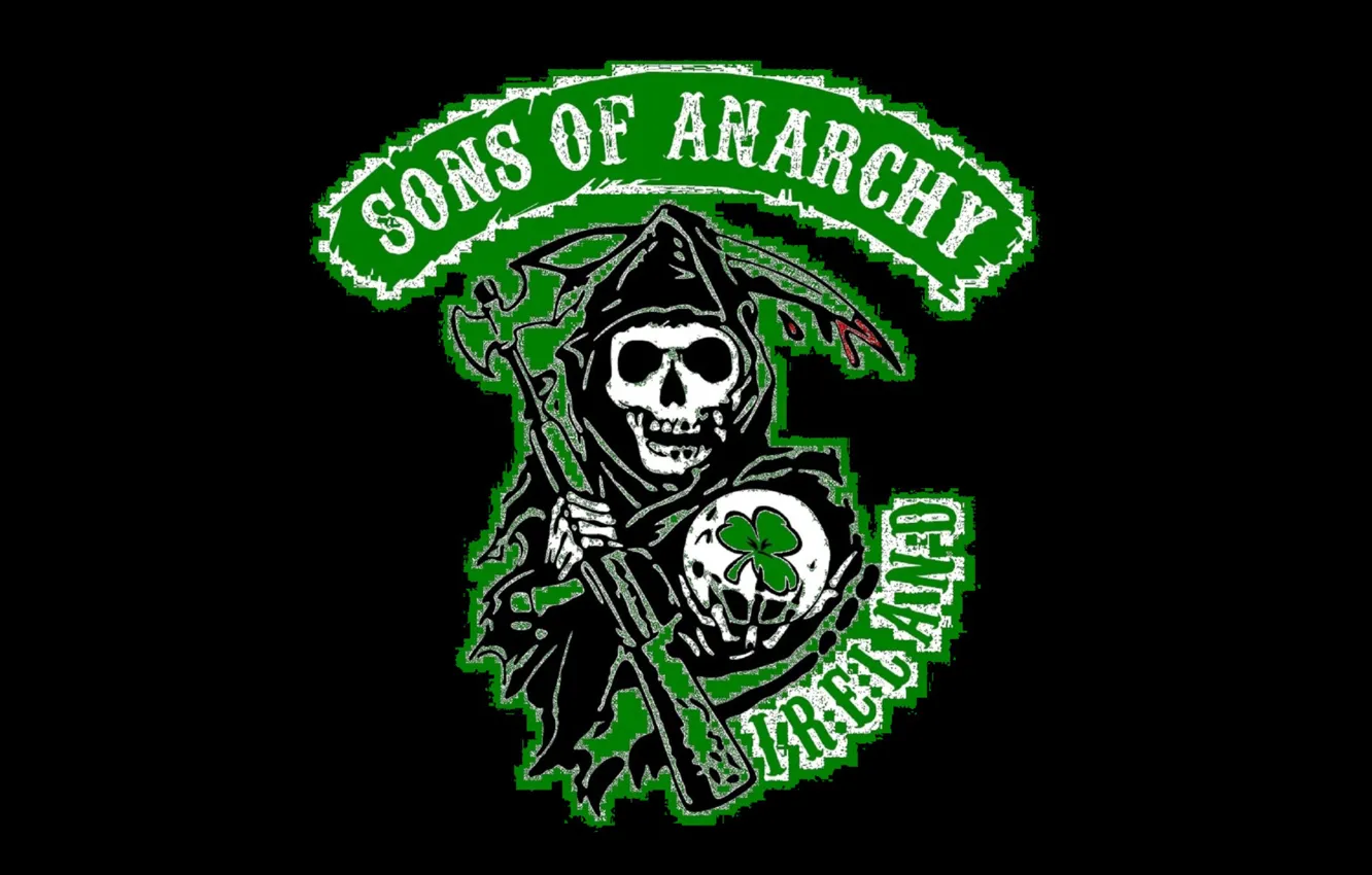 Photo wallpaper clover, Ireland, Sons of Anarchy, sons of anarchy, moto club