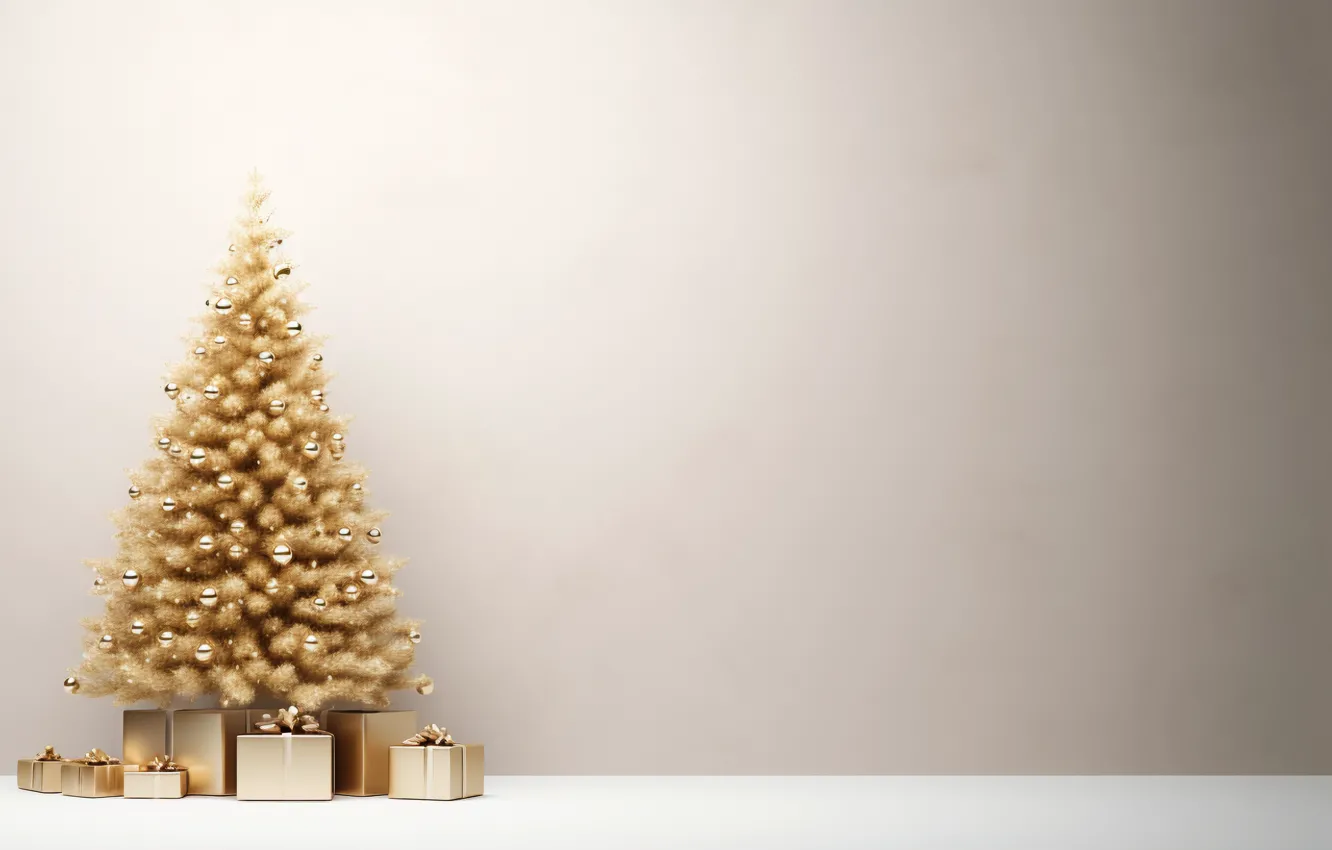 Photo wallpaper decoration, gift, balls, tree, new year, Christmas, Christmas, New Year