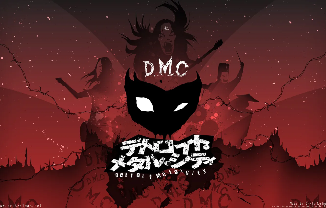 Photo wallpaper city, metal, DMC, Detroit