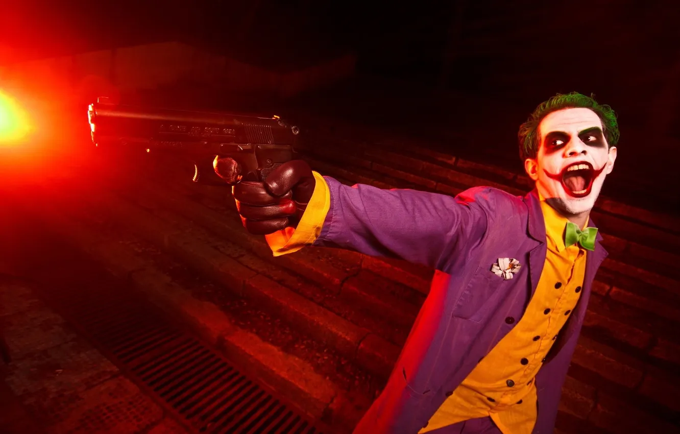 Photo wallpaper gun, Joker, Wahahaha
