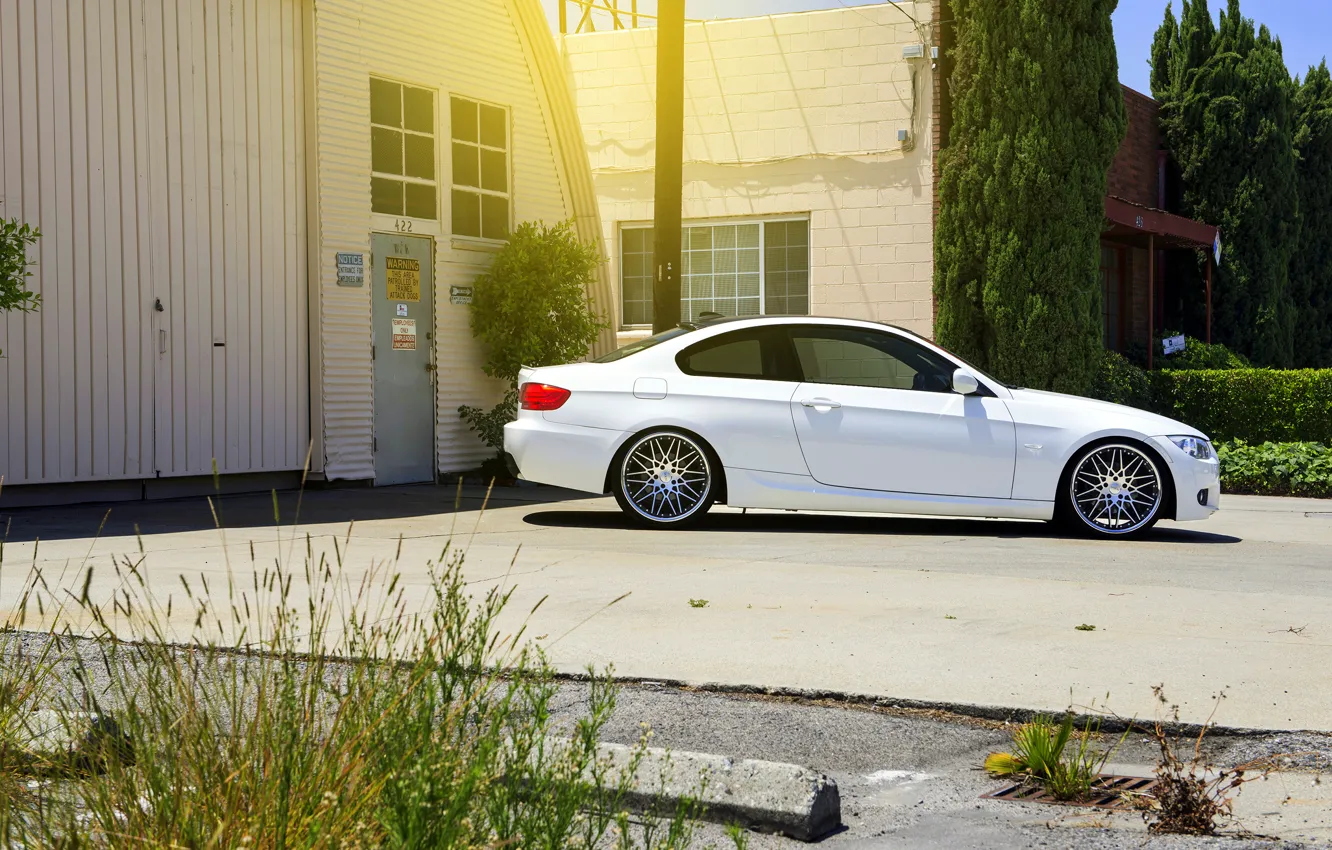 Photo wallpaper BMW, BMW, white, white, E92, 328i, The 3 series, MRR Wheels