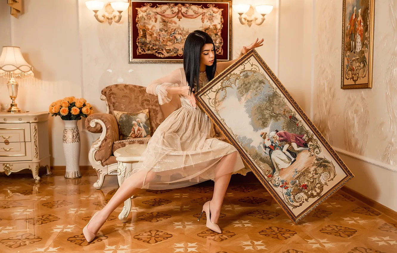 Photo wallpaper girl, picture, painting, A Diakov George