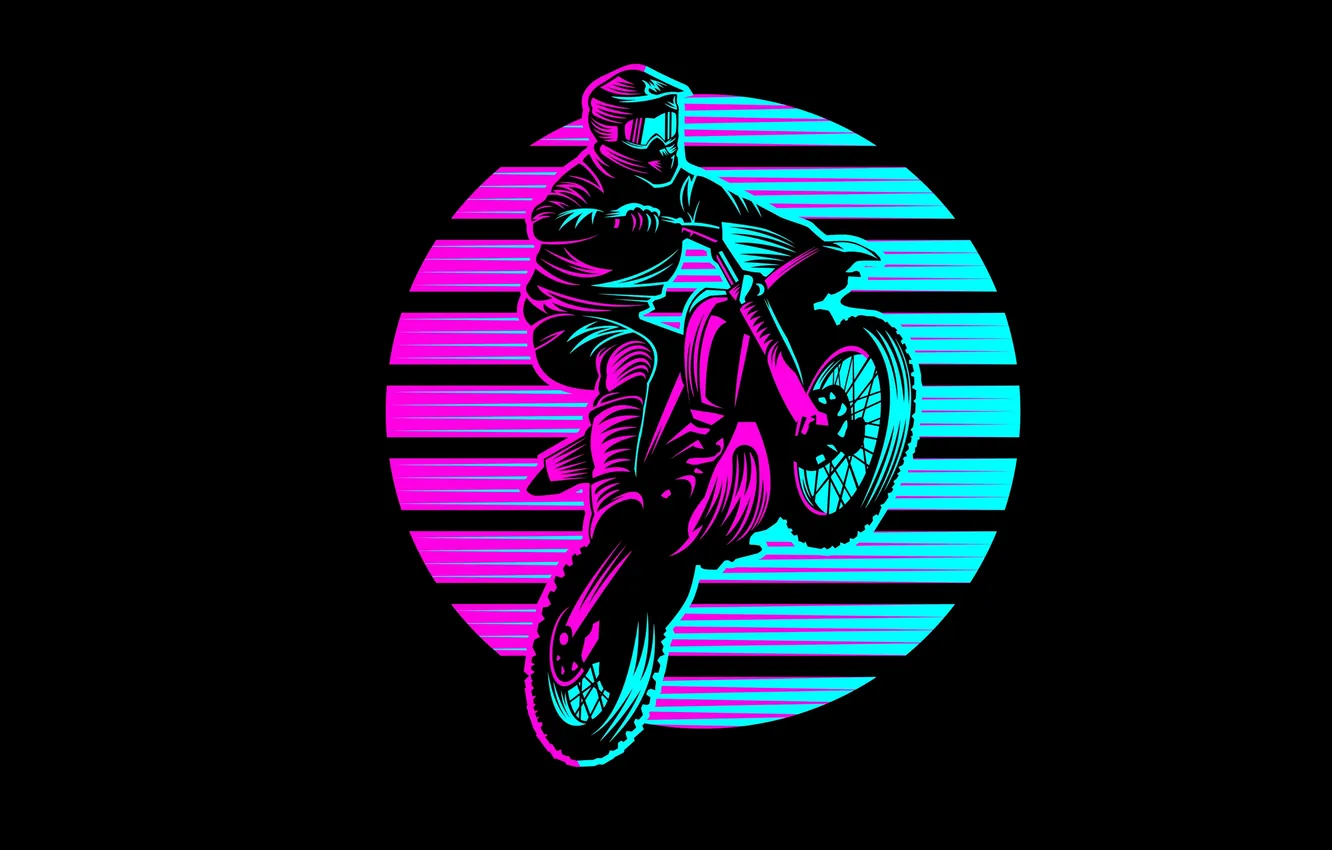 Photo wallpaper motorcycle, abstraction, Minimalism, Motorcyclist