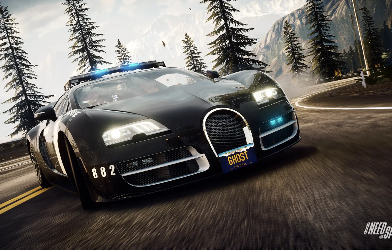 Photo wallpaper Bugatti Veyron, Need for Speed, nfs, police, 2013, Rivals, NFSR, NSF