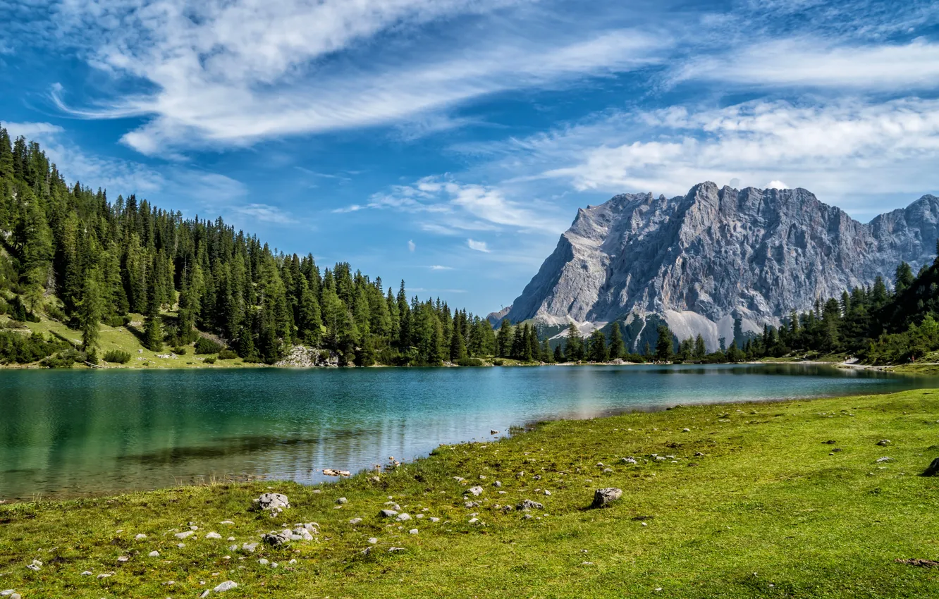 Photo wallpaper mountains, lake, Austria, Alps, Sebensee lake