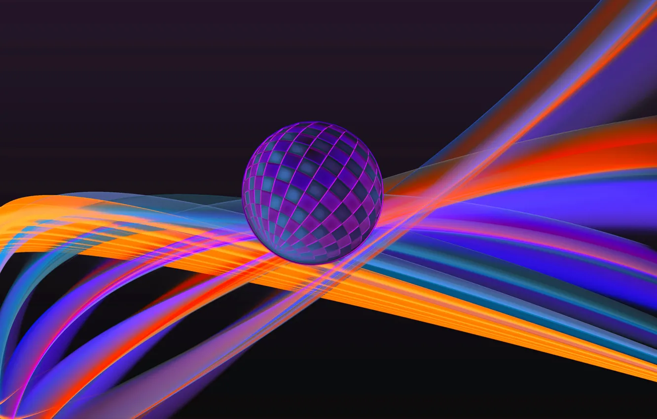 Photo wallpaper light, line, balls, color, curves